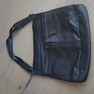 EUC American Leather Co Hanover Black Leather Hobo Bag Women's Purse